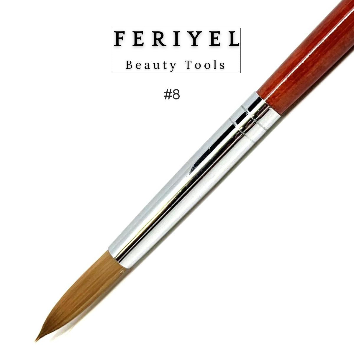 Kolinsky Acrylic Round Nail Brush Size 8 to 10 ~ Feriyel Brand USA – feriyel