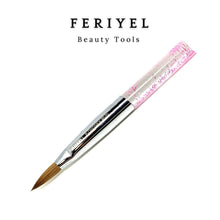 Load image into Gallery viewer, Top Quality Kolinsky Acrylic Round Nail Brush Size 4 to 10 ~ Feriyel Brand USA
