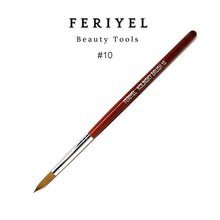 Load image into Gallery viewer, Kolinsky Acrylic Round Nail Brush Size 8 to 10 ~ Feriyel Brand USA
